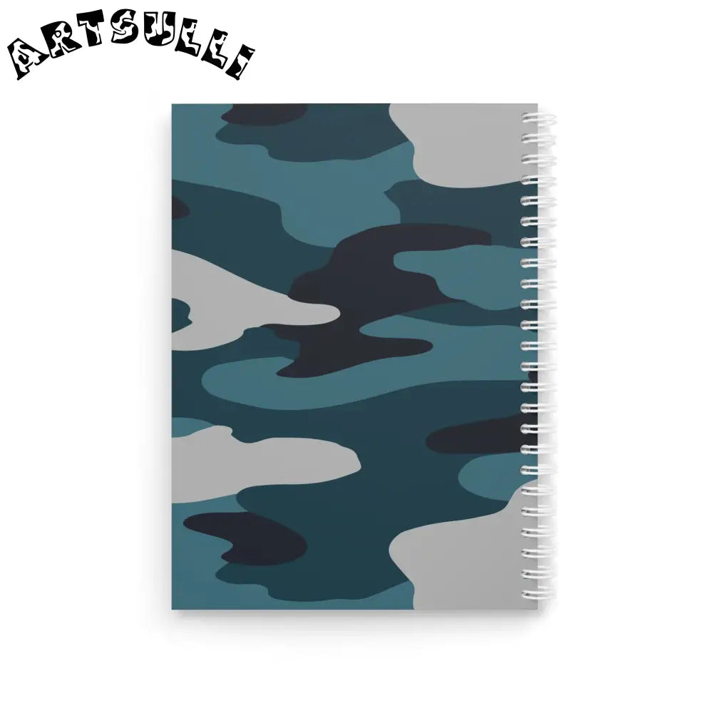 JAKKOUTTHEBXX Blue Camouflage Spiral Notebook JAKKOUTTHEBXX Artsulli