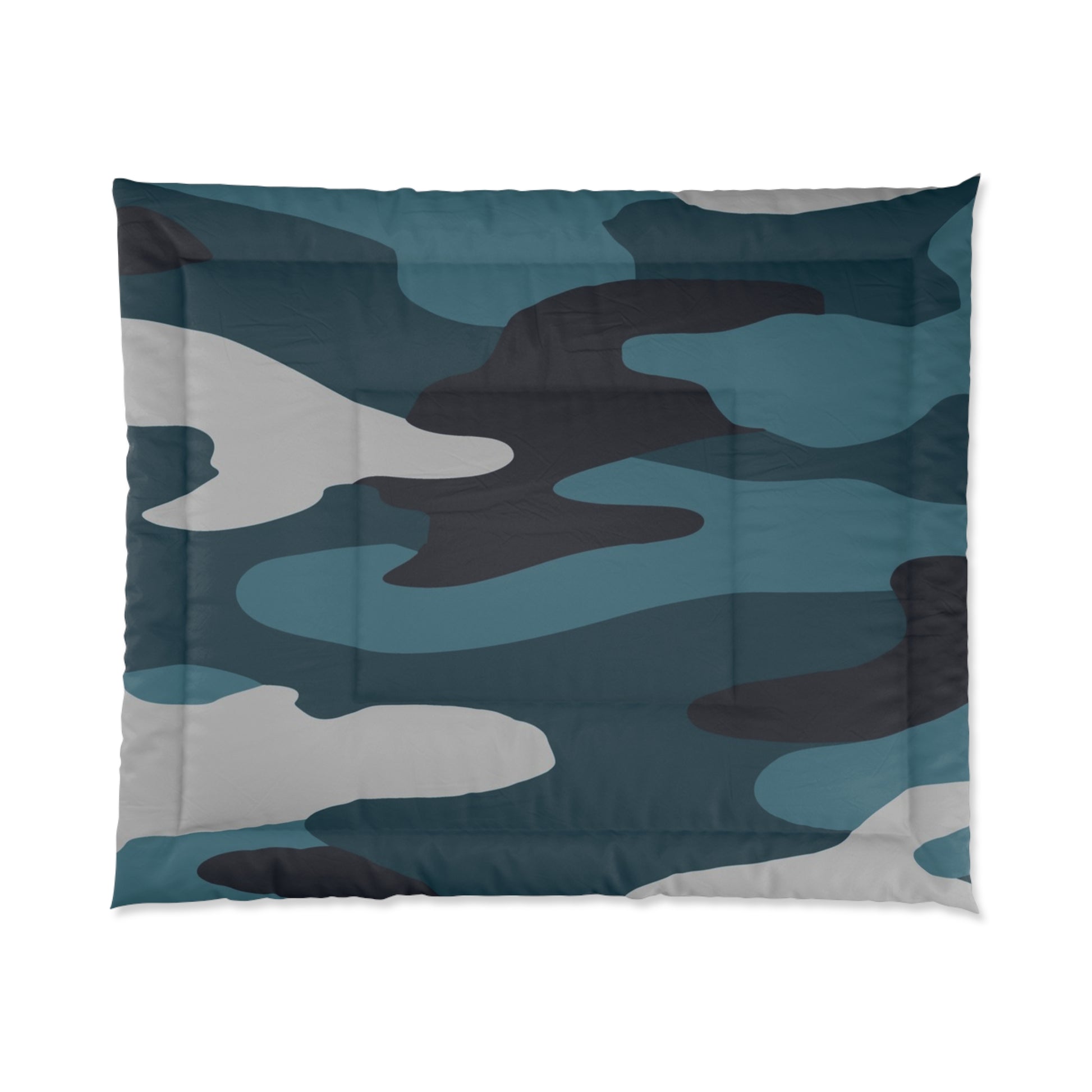 Blue Camouflage Comforter, Artsulli - Art is Long, Life is Short, Home Decor, Size, 104" × 88", , , , , 98468077594629