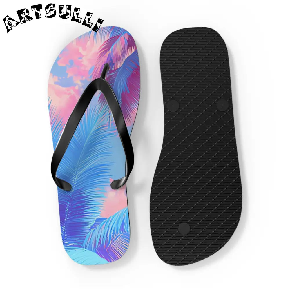 JAKKOUTTHEBXX Ethereal Pastel Palms Flip Flops JAKKOUTTHEBXX