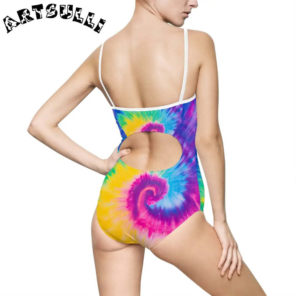JAKKOUTTHEBXX Tie-Dye Open Back One-Piece Swimsuit 2025