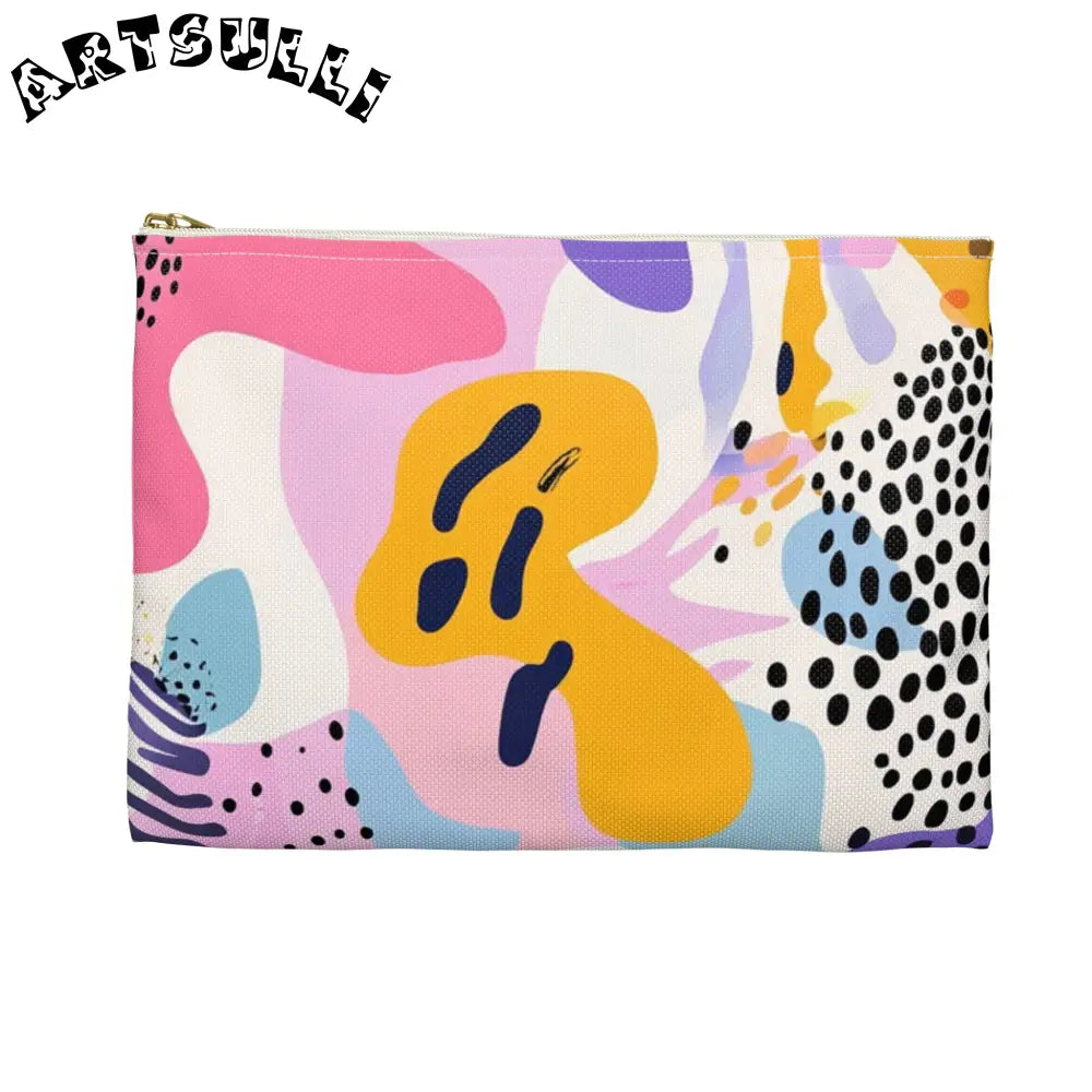 JAKKOUTTHEBXX Colorful Abstract Dots and Shapes II Accessory Pouch