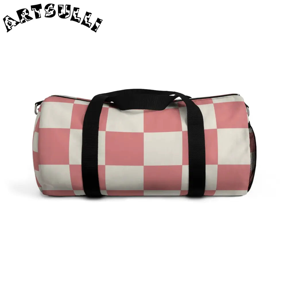 JAKKOUTTHEBXX Retro Checkered Grassland Sprites Duffel Bag