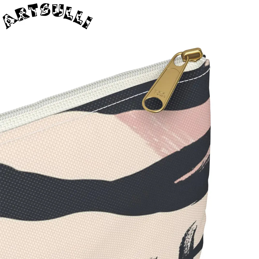 JAKKOUTTHEBXX Abstract Zebra Art Printed Clutch Bag Black Beige Pink