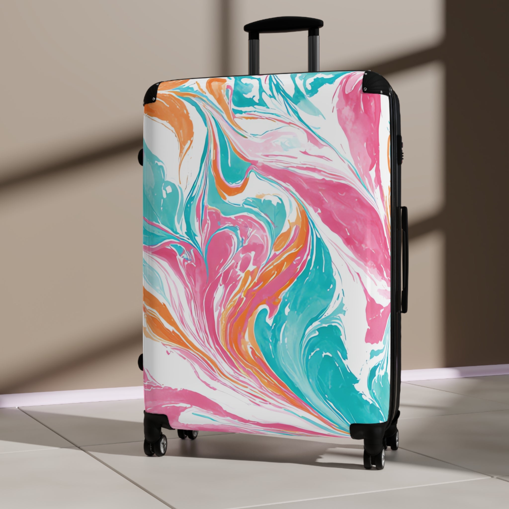 Liquid Pastel Spill Multi-Color Suitcase, Artsulli - Art is Long, Life is Short, Bags, , , , , , , 