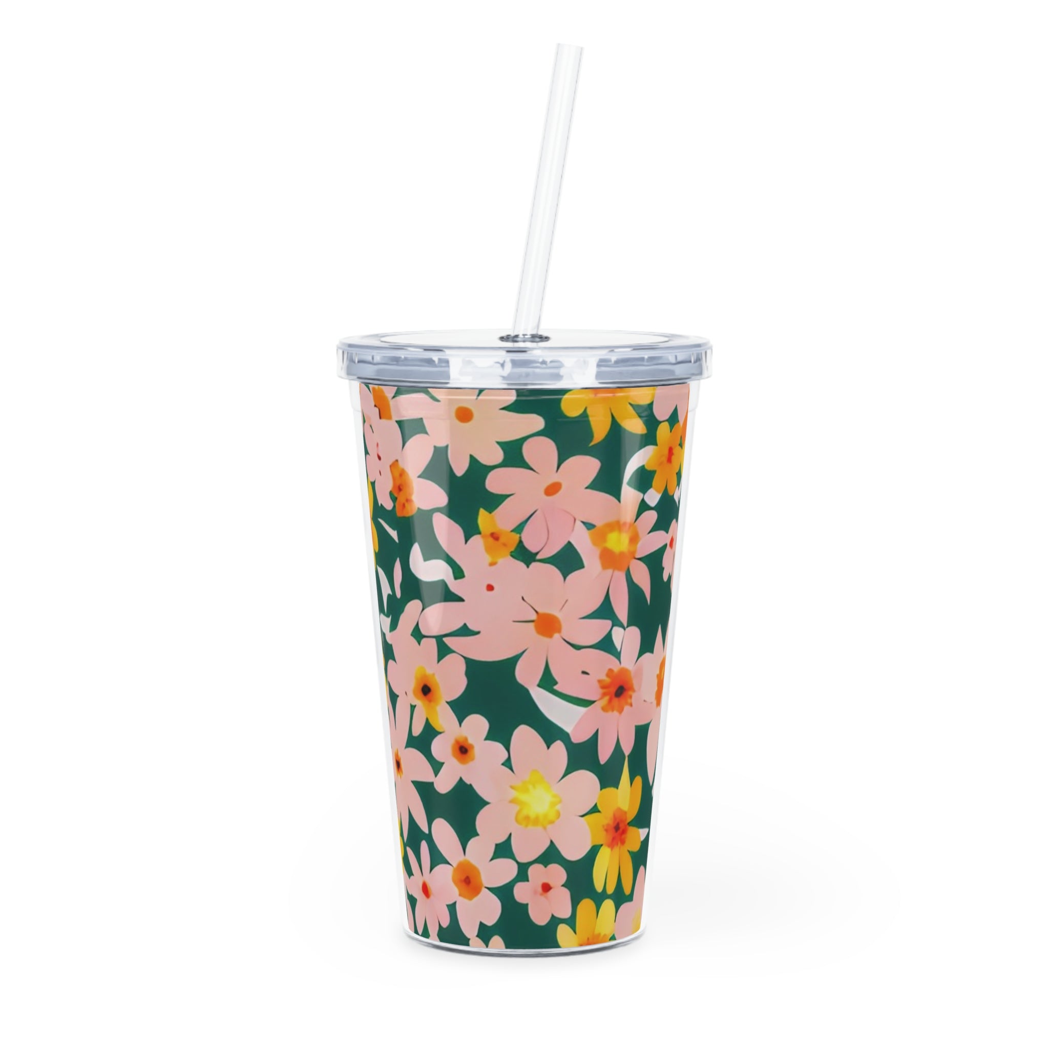 Plastic Tumbler with Straw, Artsulli - Art is Long, Life is Short, Mug, Size, 20oz, Color, Transparent, , , 22779688401003688649