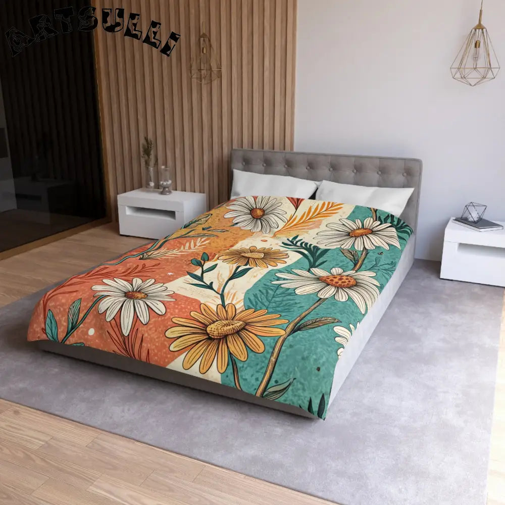 JAKKOUTTHEBXX Retro Daisy Dream Microfiber Duvet Cover JAKKOUTTHEBXX