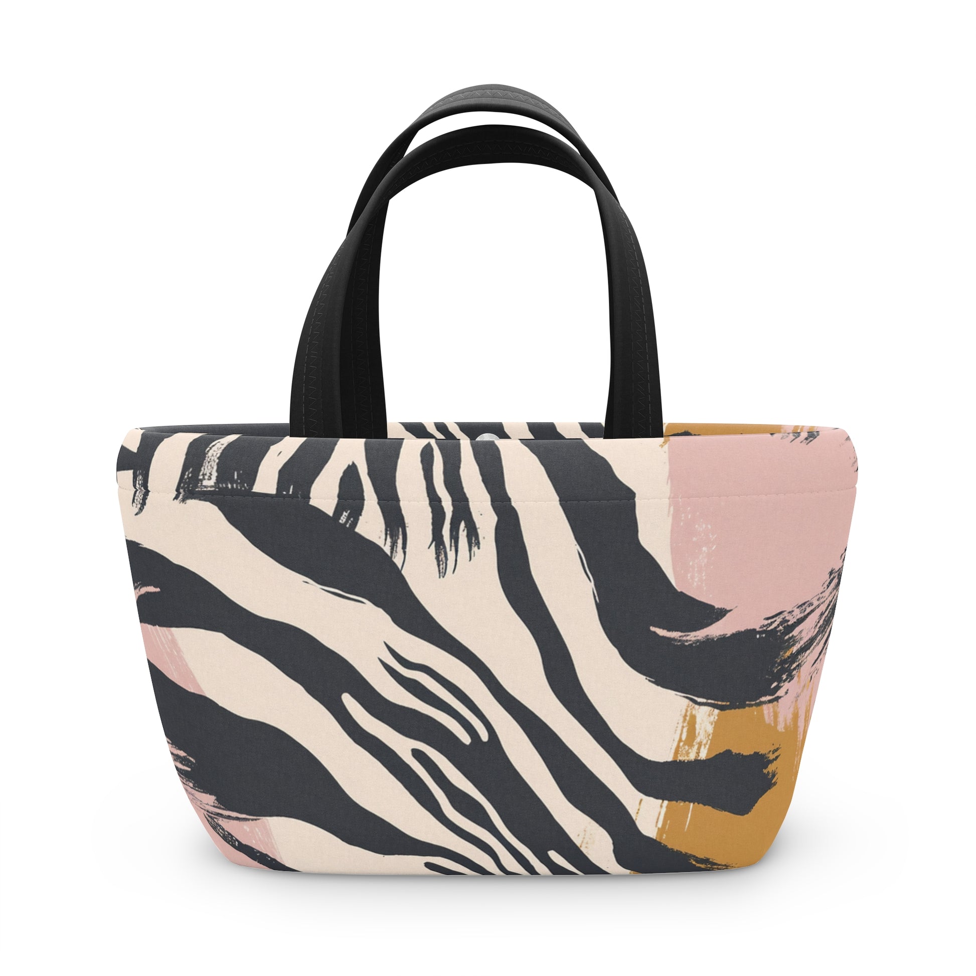 Beige Zebra Jungle Flats Lunch Bag, Artsulli - Art is Long, Life is Short, Bags, , , , , , , 
