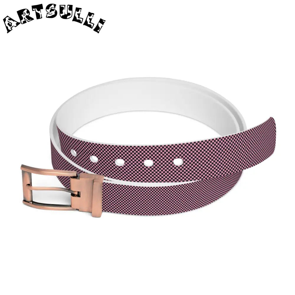 JAKKOUTTHEBXX Checkerboard Black and Pink Belt JAKKOUTTHEBXX