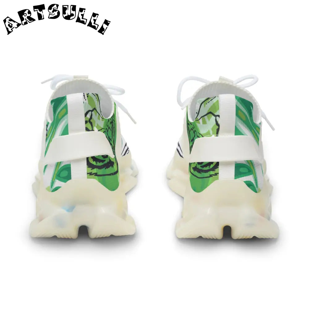 JAKKOUTTHEBXX Tropical Jungle Tigers Lime Green Men’s Mesh Sneakers