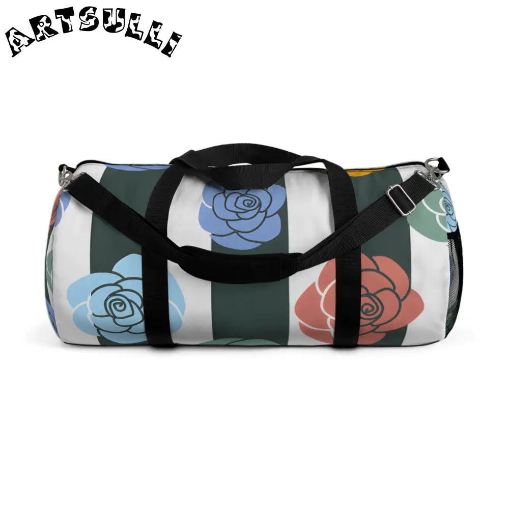 JAKKOUTTHEBXX Stripes x Roses Black and White Duffel Bag