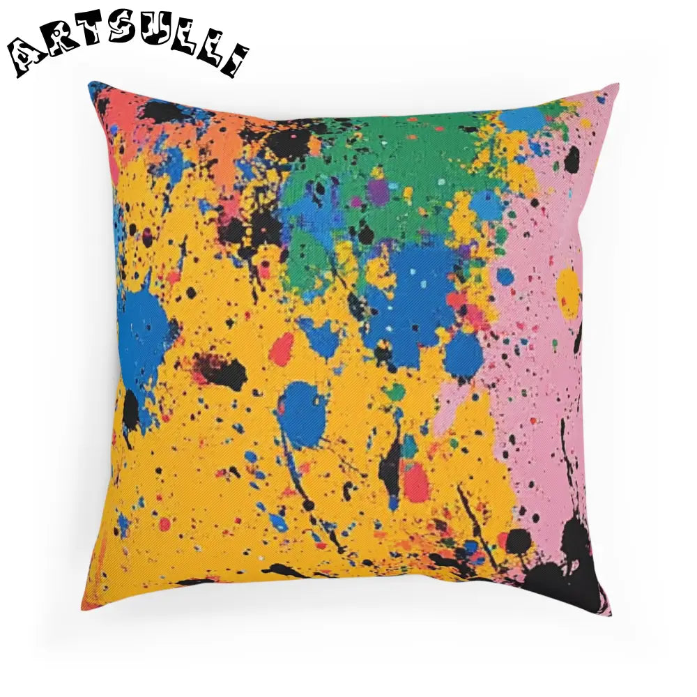 JAKKOUTTHEBXX The Colors Of Paint Splatter Cushion JAKKOUTTHEBXX