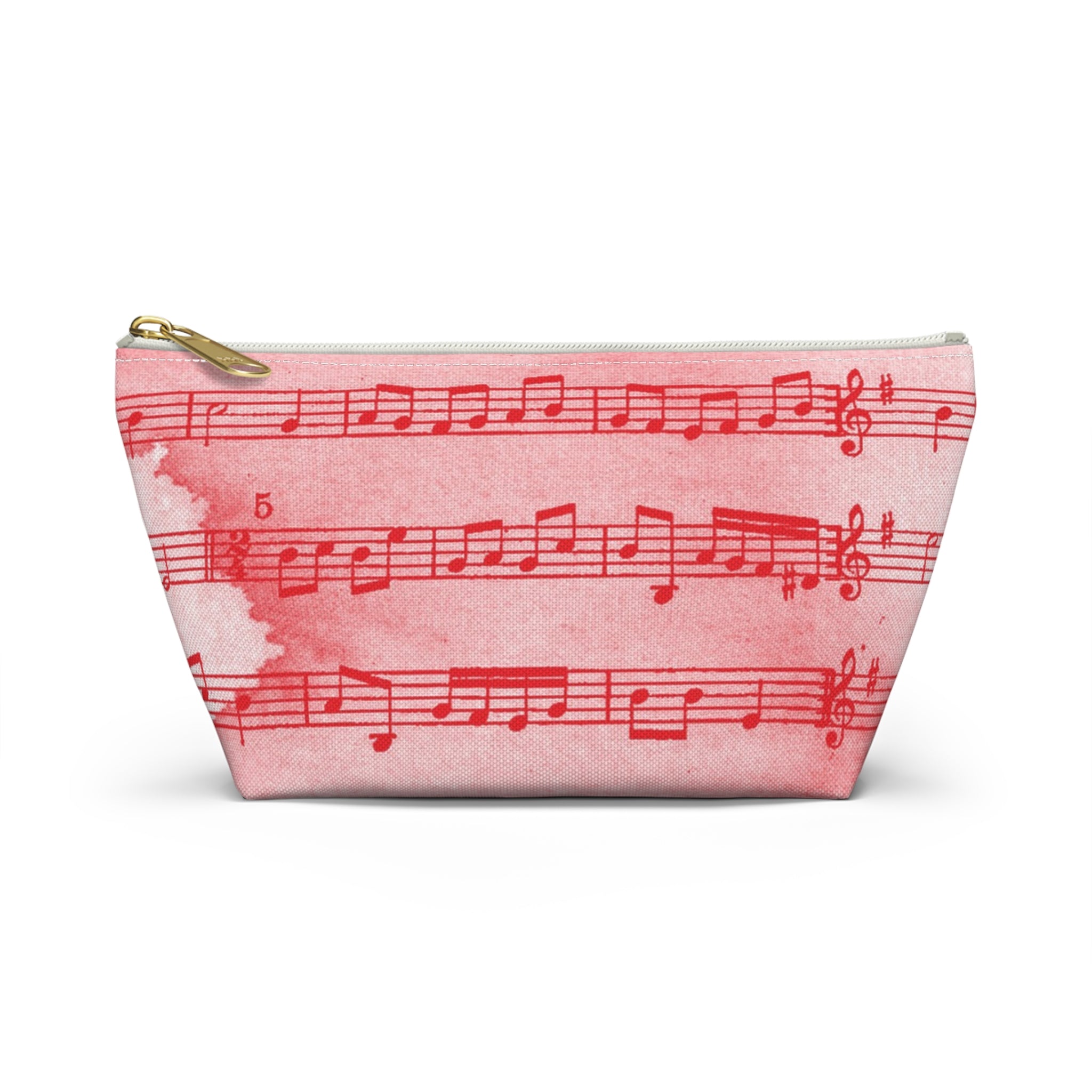 Drip Spill Type Beat Sheet Music Red Accessory Pouch w T-bottom, Artsulli - Art is Long, Life is Short, Bags, Size, Small, Color, White zipper, , , 97364407233111078756