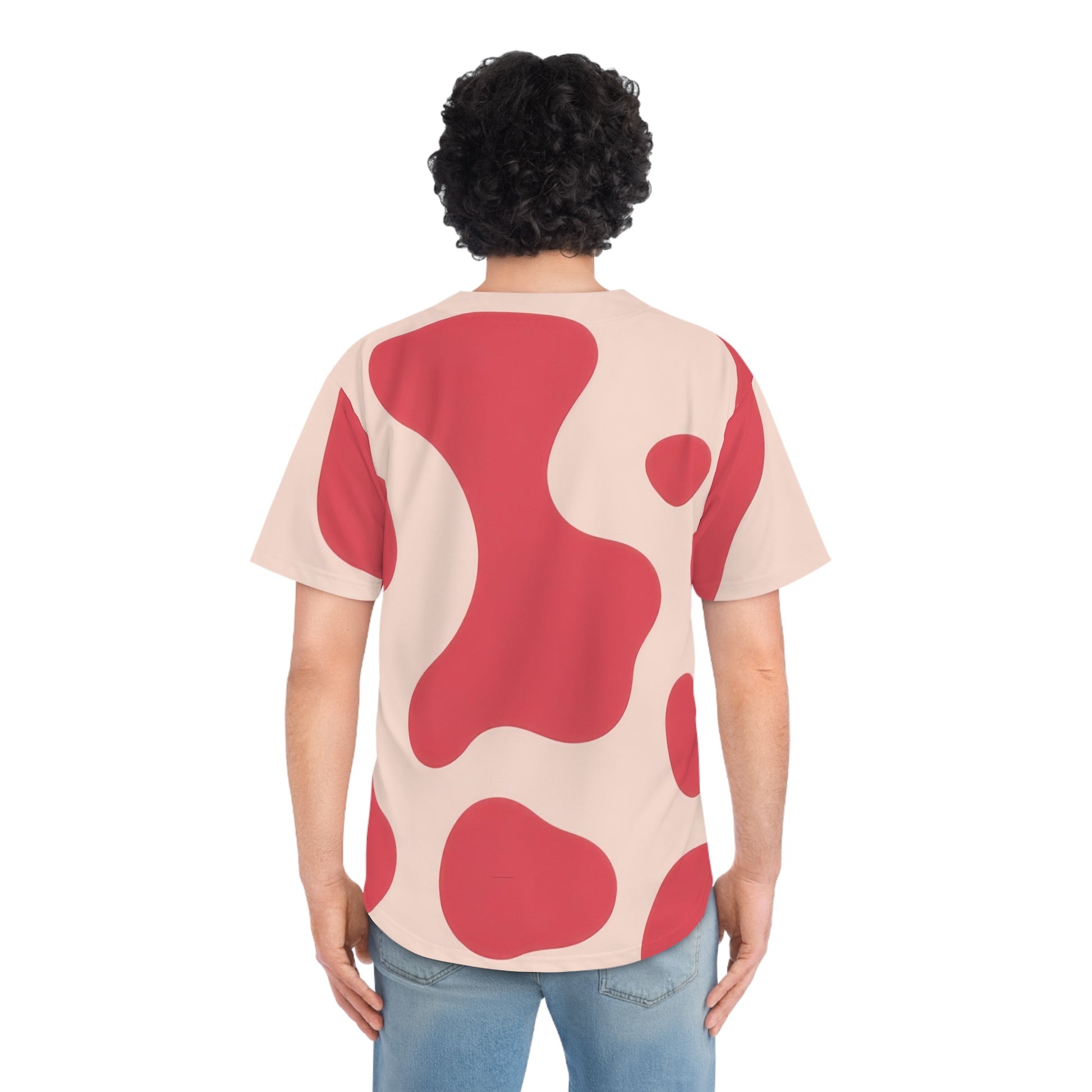Red Jungle Cow Men's Baseball Jersey (AOP), Artsulli - Art is Long, Life is Short, All Over Prints, , , , , , , 