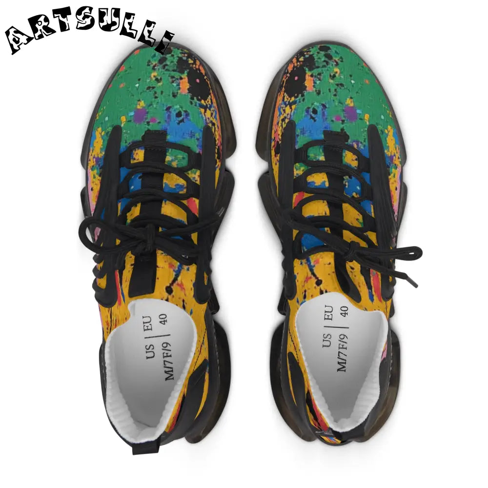 JAKKOUTTHEBXX The Colors Of Paint Splatter Women’s Mesh Sneakers