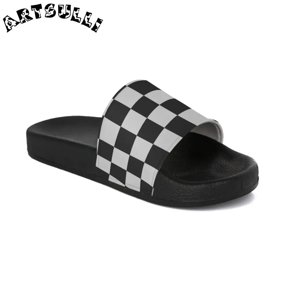 JAKKOUTTHEBXX Checkered Slide Sandals JAKKOUTTHEBXX Artsulli - Art