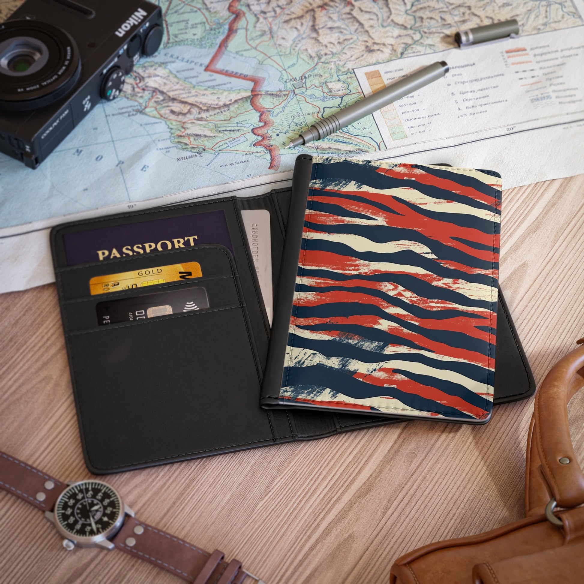 Capricious Tiger Wave Passport Cover, Artsulli - Art is Long, Life is Short, Accessories, , , , , , , 