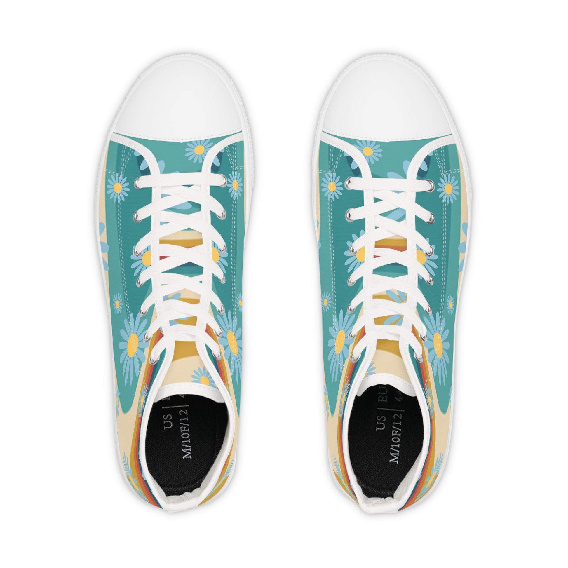 Psychedelic Floral Hills Multi-Color Men's High Top Sneakers, Artsulli - Art is Long, Life is Short, Shoes, , , , , , , 