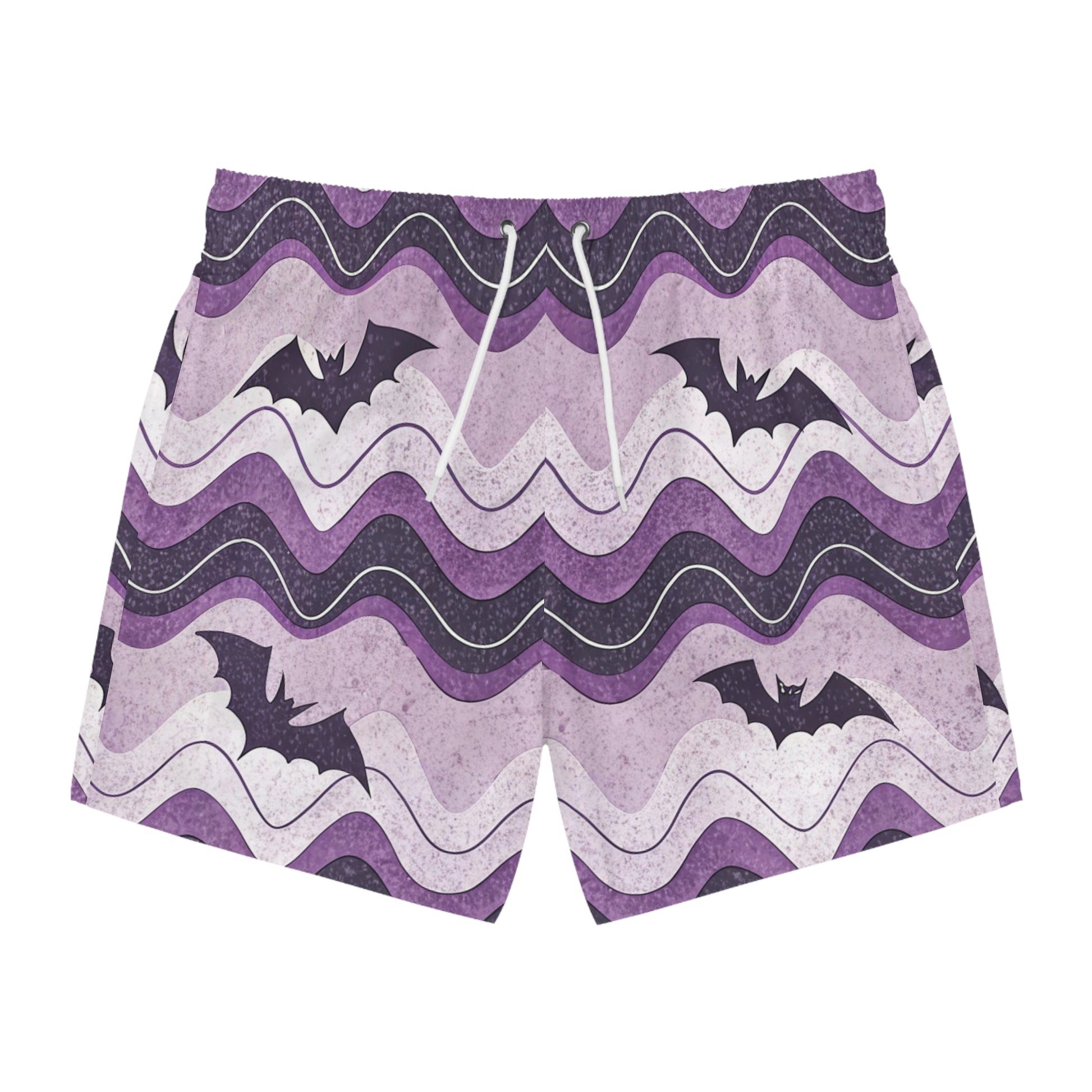Bat Wave Swim Trunks (AOP), Artsulli - Art is Long, Life is Short, All Over Prints, Size, XS, Color, Seam thread color automatically matched to design, , , 46209418268768