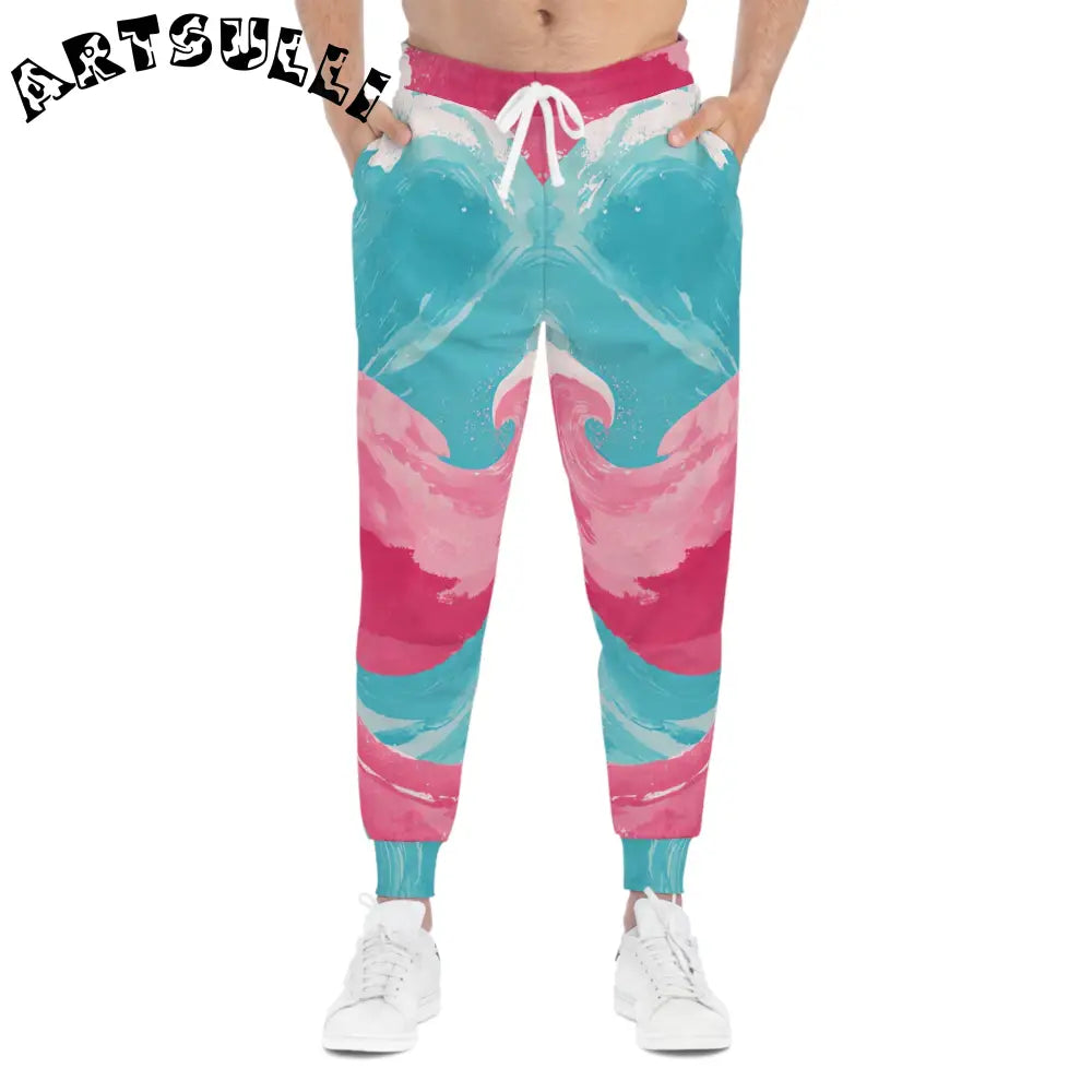 JAKKOUTTHEBXX The Great Pastelwave Pink and Blue Athletic Joggers