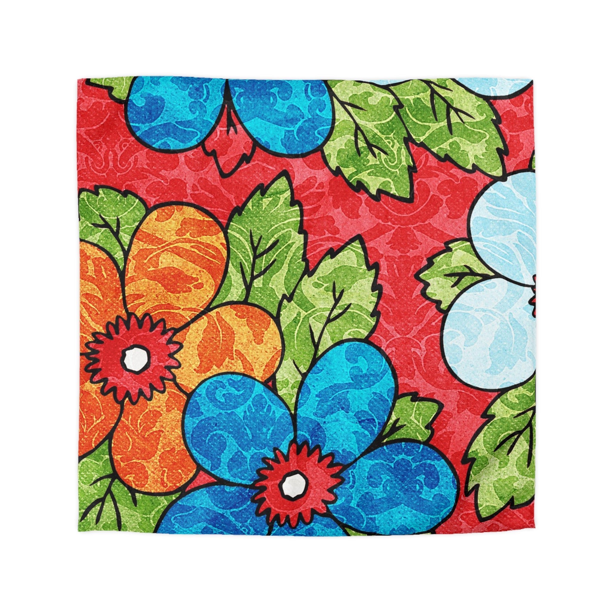 Groovy Red Floral Kl Microfiber Duvet Cover, Artsulli - Art is Long, Life is Short, Home Decor, Size, Queen, Color, White, , , 19338547149818442100