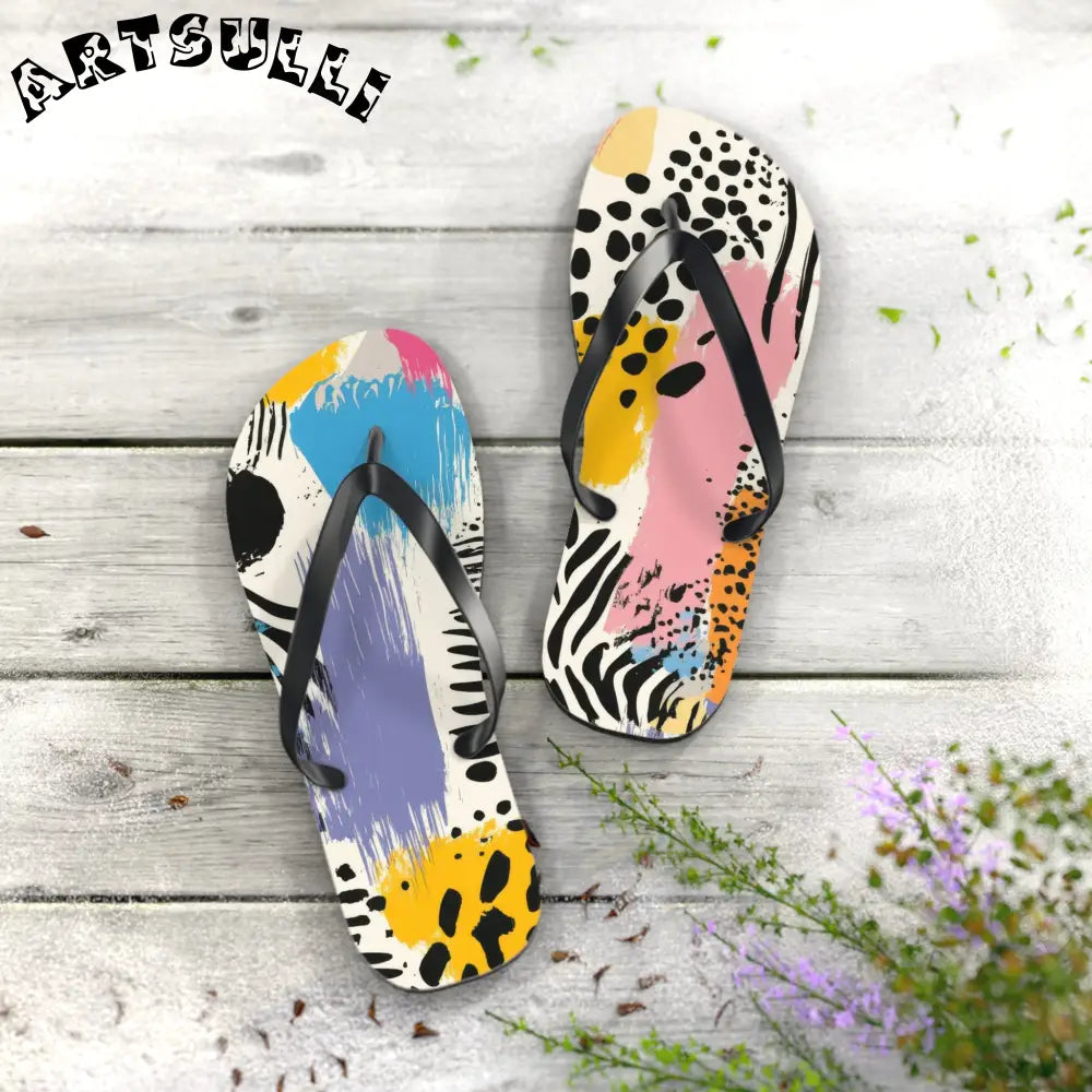 JAKKOUTTHEBXX Rae Zebra Rhapsody II Flip Flops JAKKOUTTHEBXX