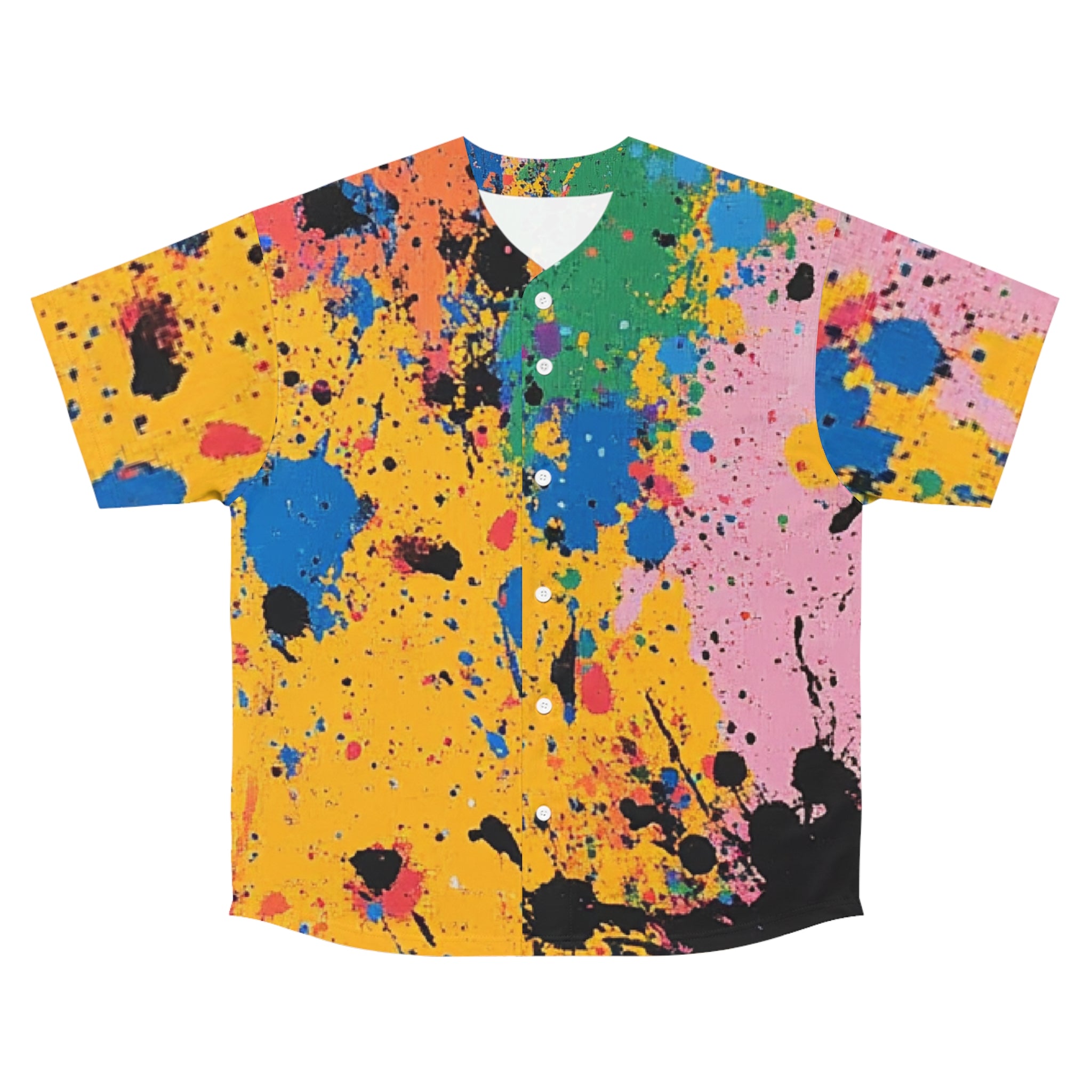 The Colors Of Paint Splatter Men's Baseball Jersey (AOP), Artsulli - Art is Long, Life is Short, All Over Prints, Size, S, Color, Seam thread color automatically matched to design, , , 12516693822644