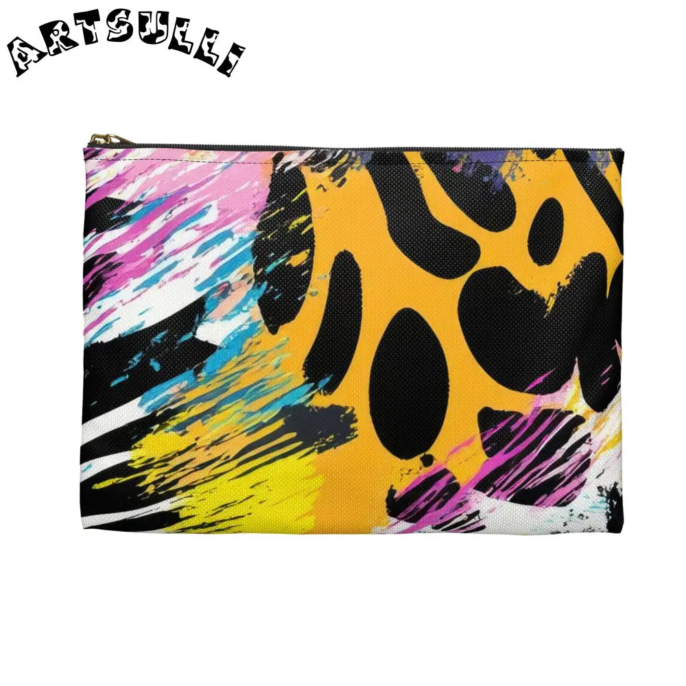 Zebra Stripes x Leapord Print x Paint Splatter Multi-Color Accessory Pouch, Artsulli - Art is Long, Life is Short, Bags, , , , , , , 