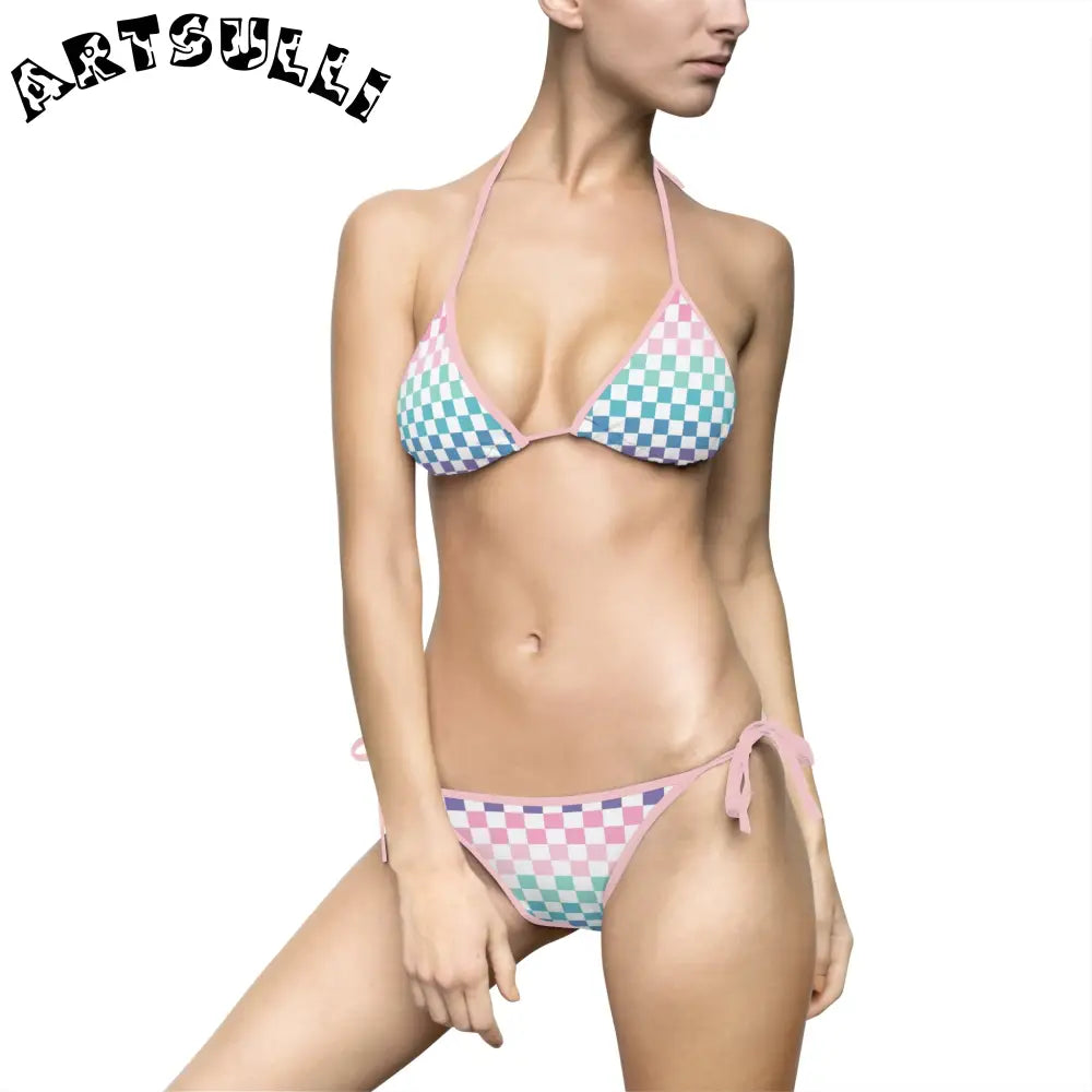 JAKKOUTTHEBXX Vaporwave Rainbow Checkerboard Multi-Color Women’s
