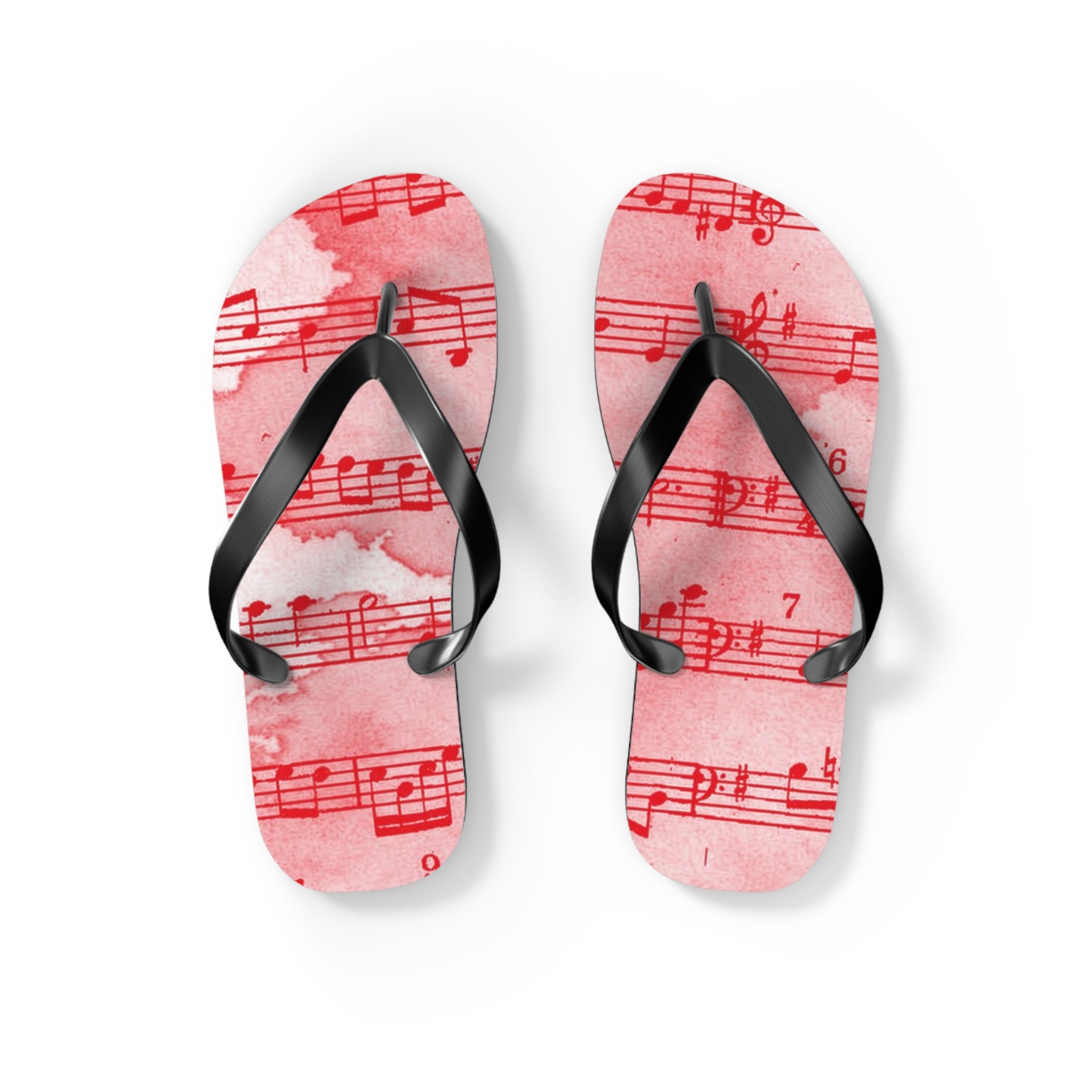 Drip Spill Type Beat Sheet Music Red Flip Flops, Artsulli - Art is Long, Life is Short, Shoes, Size, S, Color, Black sole, , , 14230401415880287456