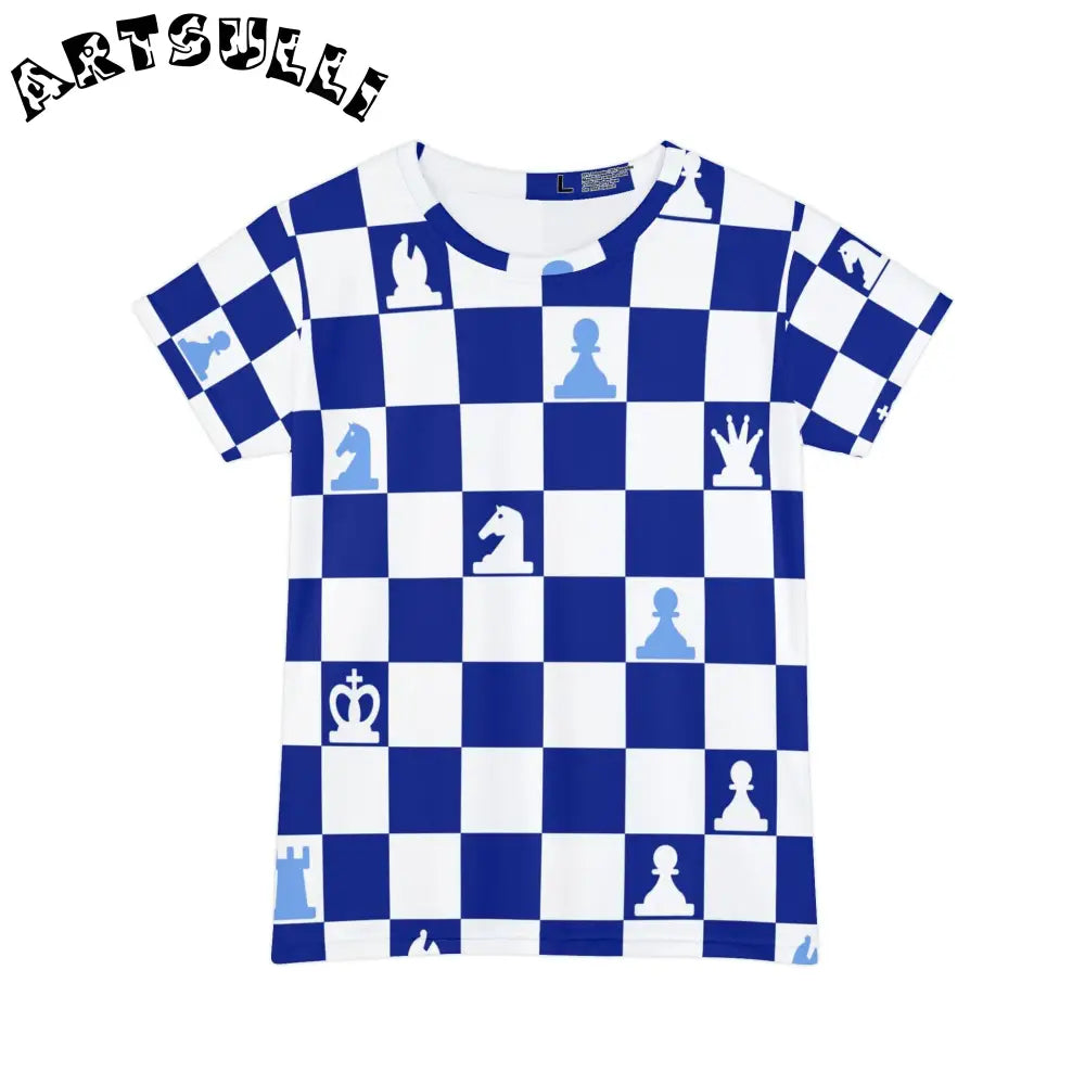 JAKKOUTTHEBXX Checkered Chess Piece Artistic Work Tee 2025