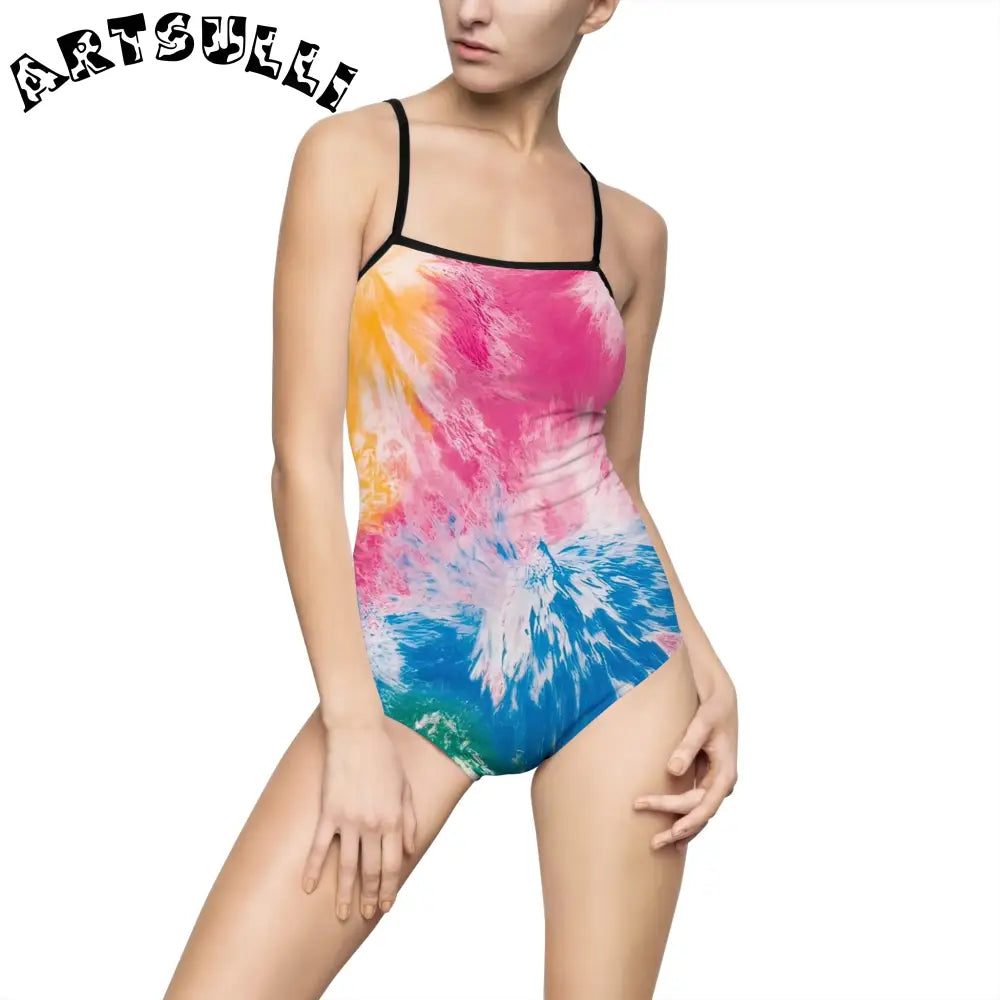 JAKKOUTTHEBXX Tie-Dye Hollow Back One-Piece Swimsuit 2025