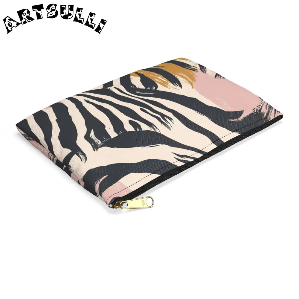 JAKKOUTTHEBXX Abstract Zebra Art Printed Clutch Bag Black Beige Pink