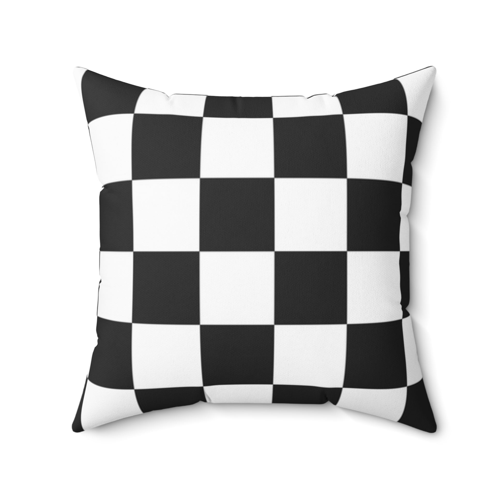Checkerboard White and Black Spun Polyester Square Pillow, Artsulli - Art is Long, Life is Short, Home Decor, Size, 20" × 20", , , , , 13212845214542892359
