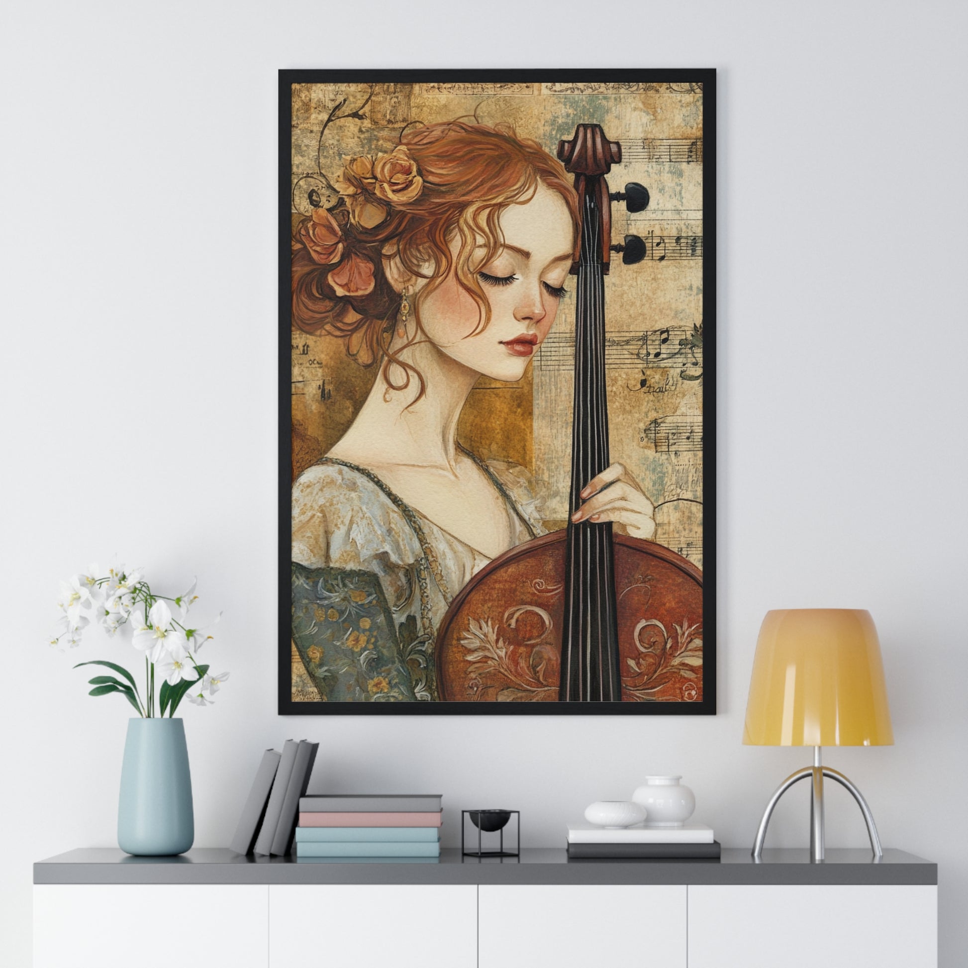 Woman With A Violin Vertical Framed Poster, Artsulli - Art is Long, Life is Short, Poster, , , , , , , 