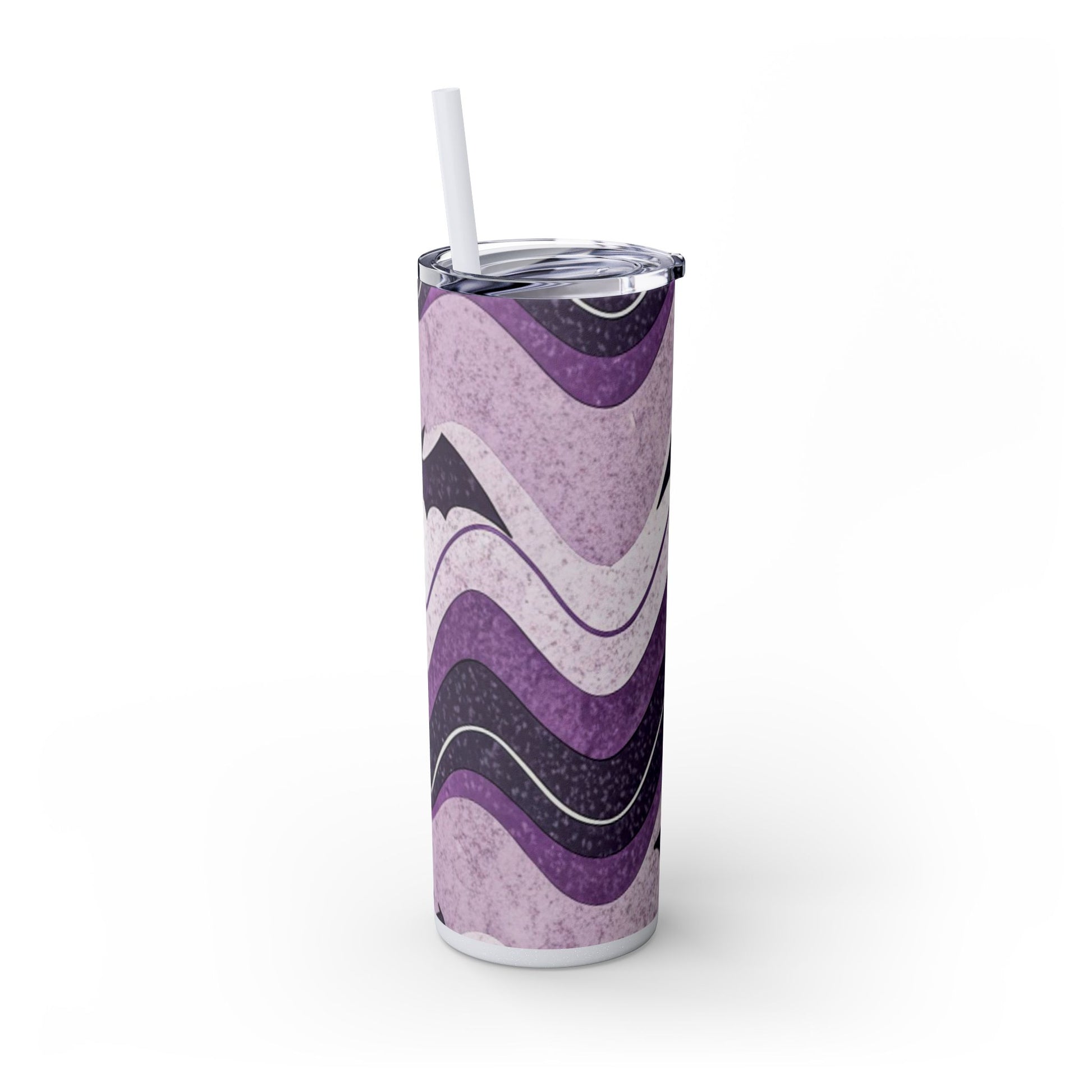 Bat Wave Skinny Tumbler with Straw, 20oz, Artsulli - Art is Long, Life is Short, Mug, , , , , , , 