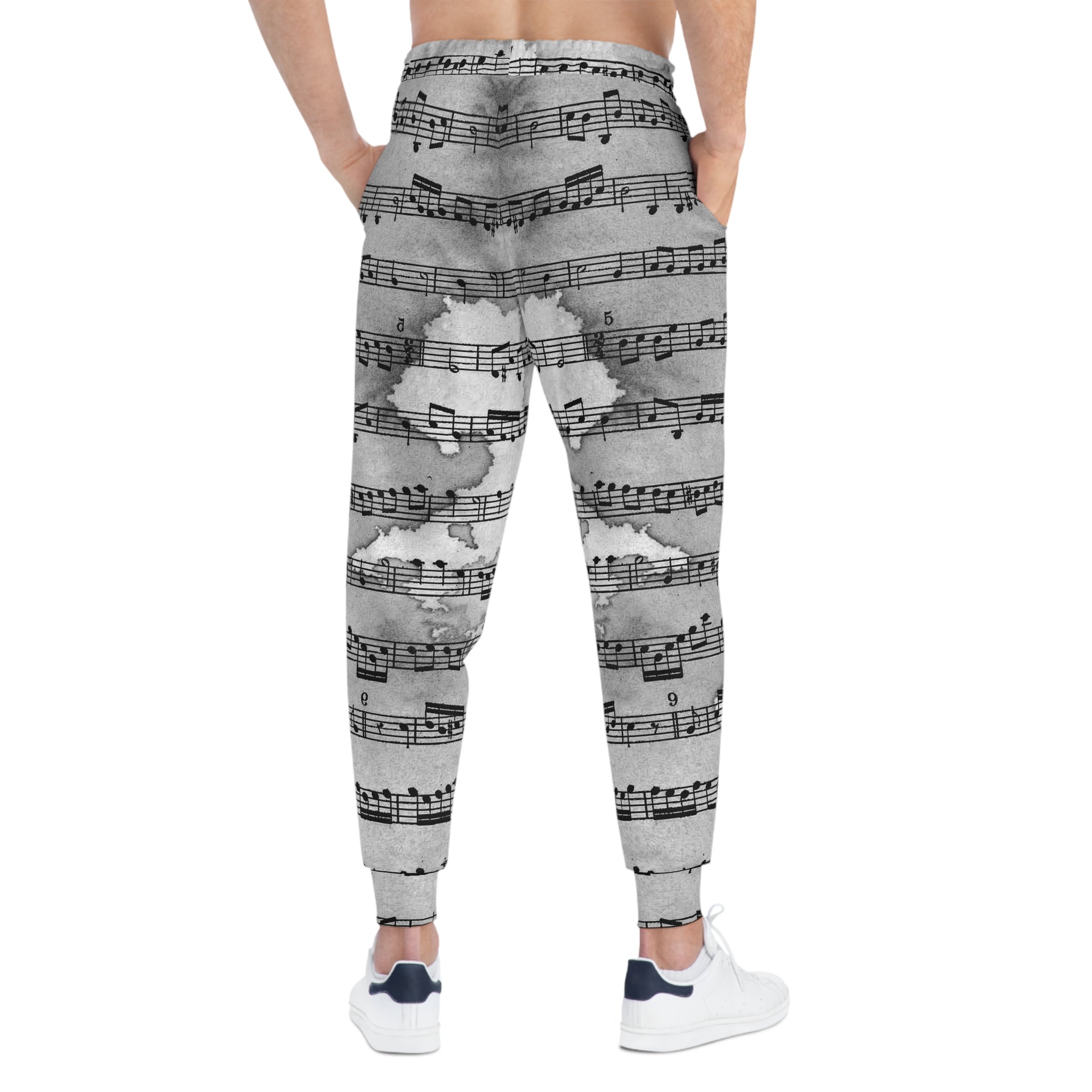 Drip Spill Type Beat Sheet Music II Black Athletic Joggers (AOP), Artsulli - Art is Long, Life is Short, All Over Prints, , , , , , , 