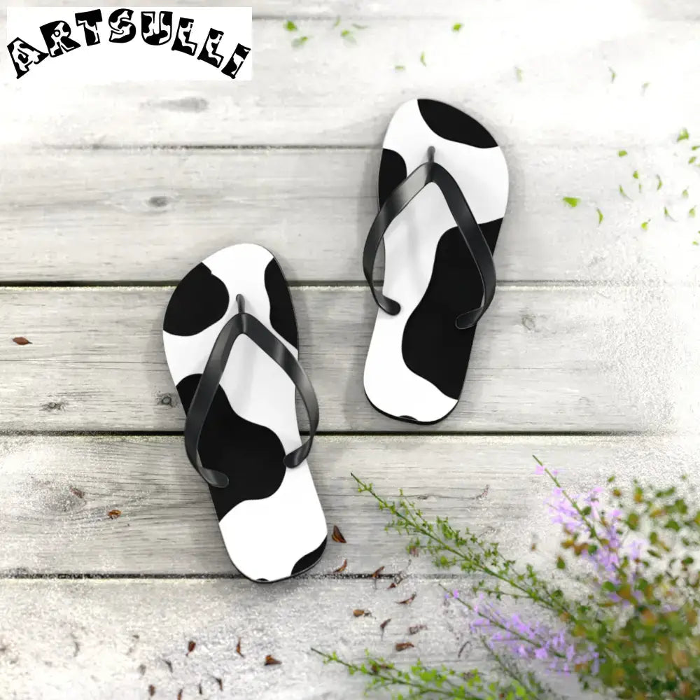JAKKOUTTHEBXX Cow Print Illustration Printed Flip Flops 2025