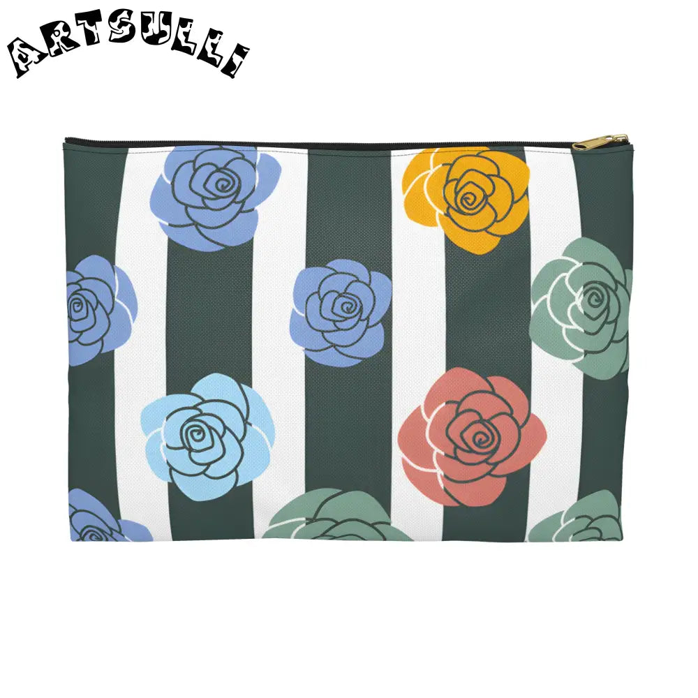 JAKKOUTTHEBXX Stripes x Roses II Black and White Accessory Pouch