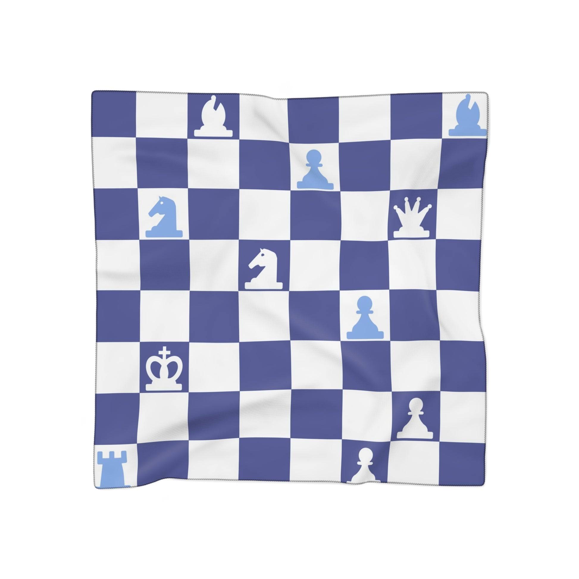 Chessboard Navy Blue Poly Scarf, Artsulli - Art is Long, Life is Short, Accessories, Color, Poly chiffon, Size, 25" × 25", , , 29822182483521262163