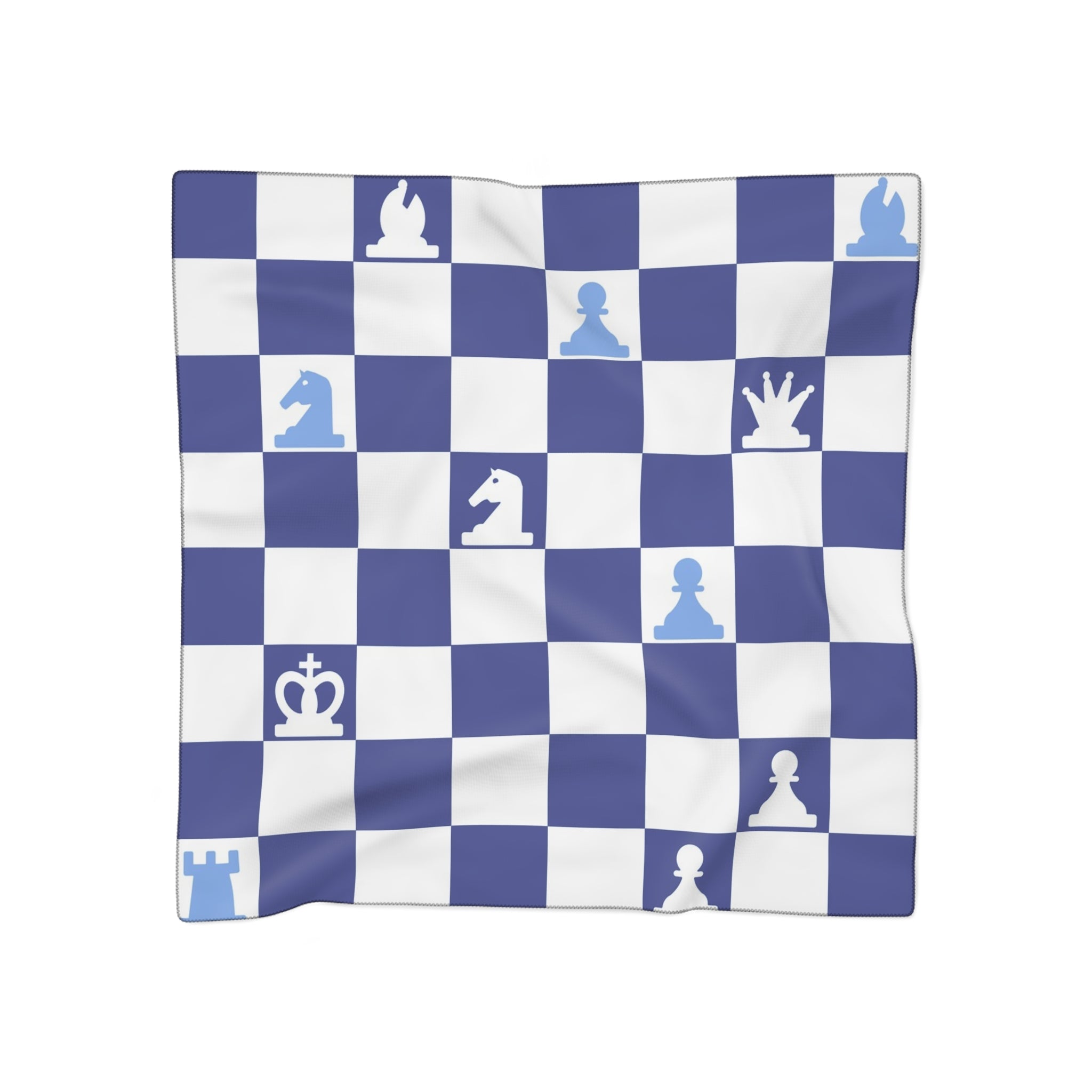 Chessboard Navy Blue Poly Scarf, Artsulli - Art is Long, Life is Short, Accessories, Color, Poly chiffon, Size, 25" × 25", , , 29822182483521262163