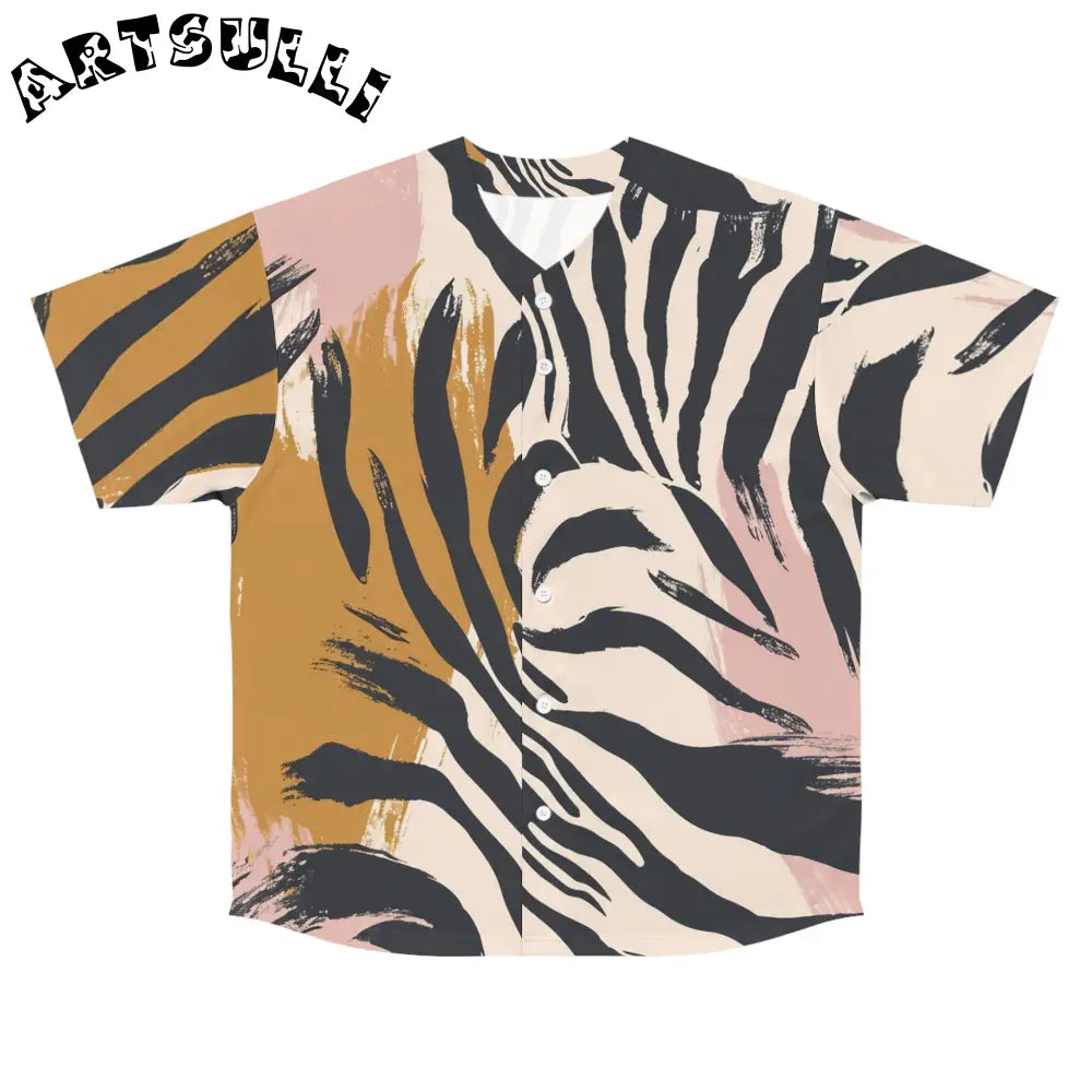 JAKKOUTTHEBXX Abstract Zebra Stripe Button Up Shirt Artistic Work