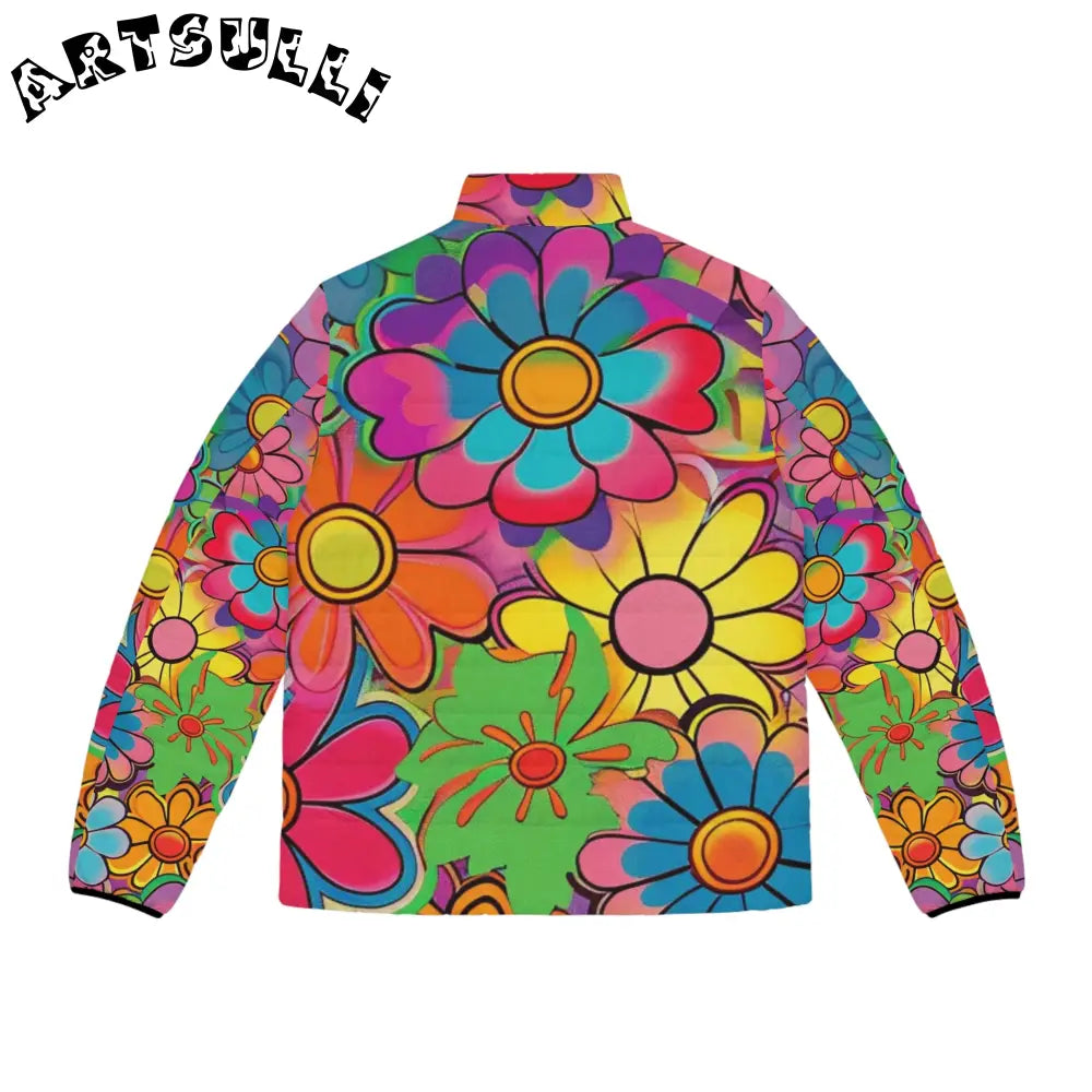 JAKKOUTTHEBXX Chromatic Daisy Dream Men’s Puffer Jacket (AOP)