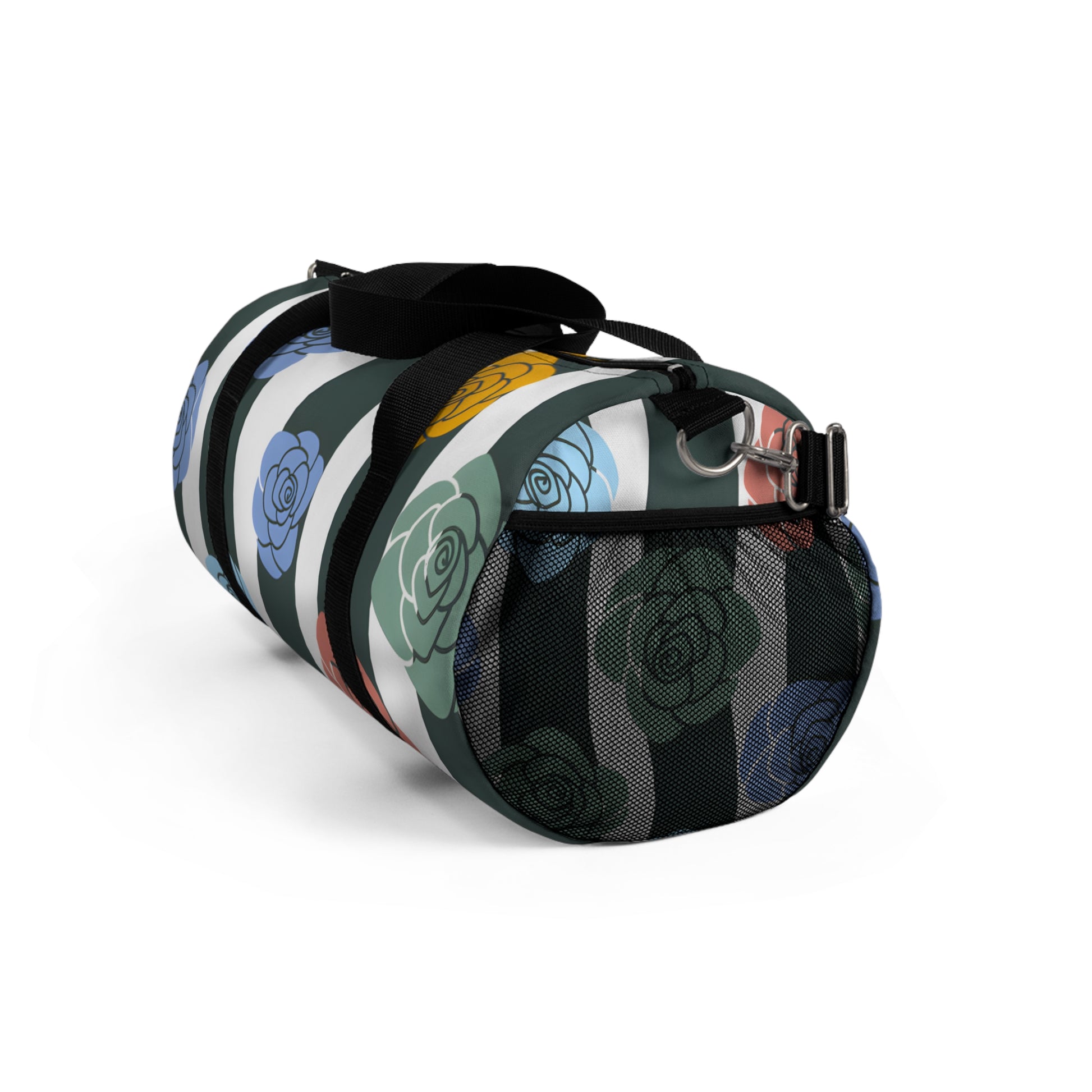 Stripes x Roses Black and White Copy of Duffel Bag, Artsulli - Art is Long, Life is Short, Bags, , , , , , , 