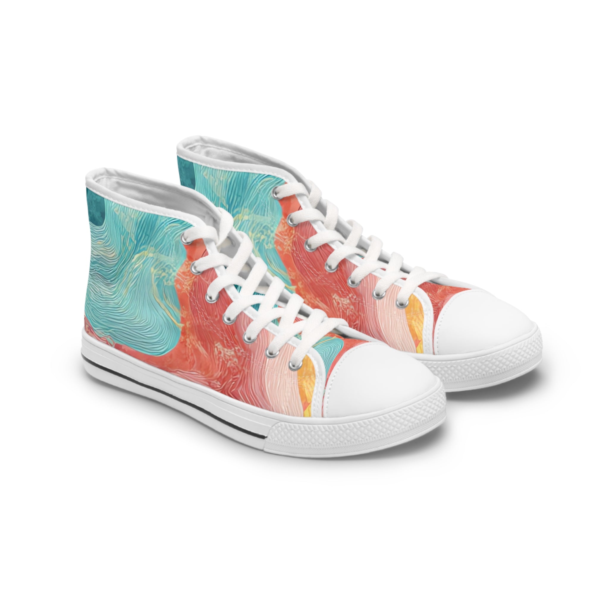 Liquid Marble Spill Women's High Top Sneakers, Artsulli - Art is Long, Life is Short, Shoes, Size, US 5.5, Color, White sole, , , 34001097437573984093