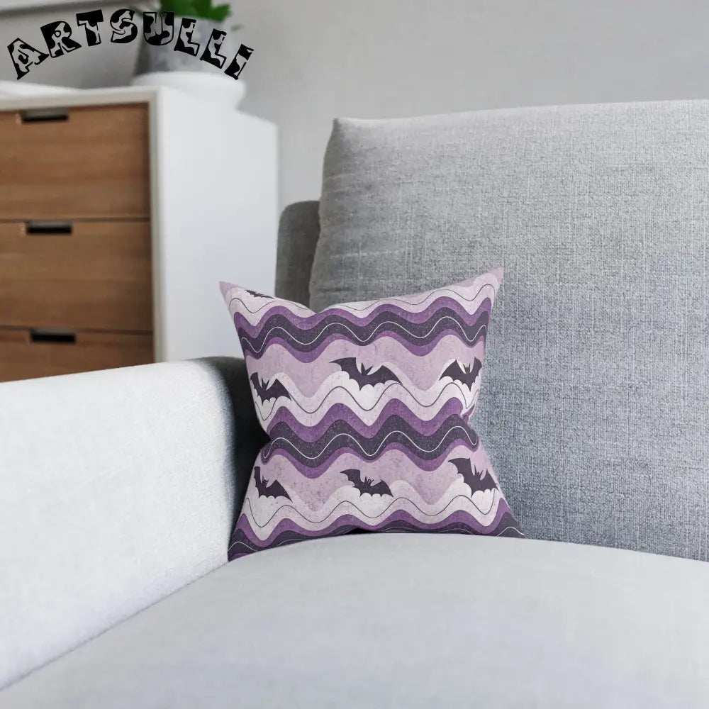 JAKKOUTTHEBXX Bat Wave Square Pillow JAKKOUTTHEBXX Artsulli - Art