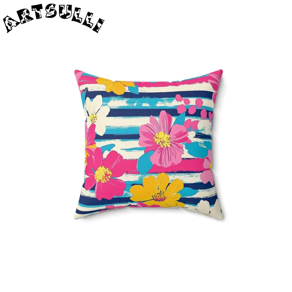 JAKKOUTTHEBXX Dayglo Floral Stripes Multi-Color Spun Polyester
