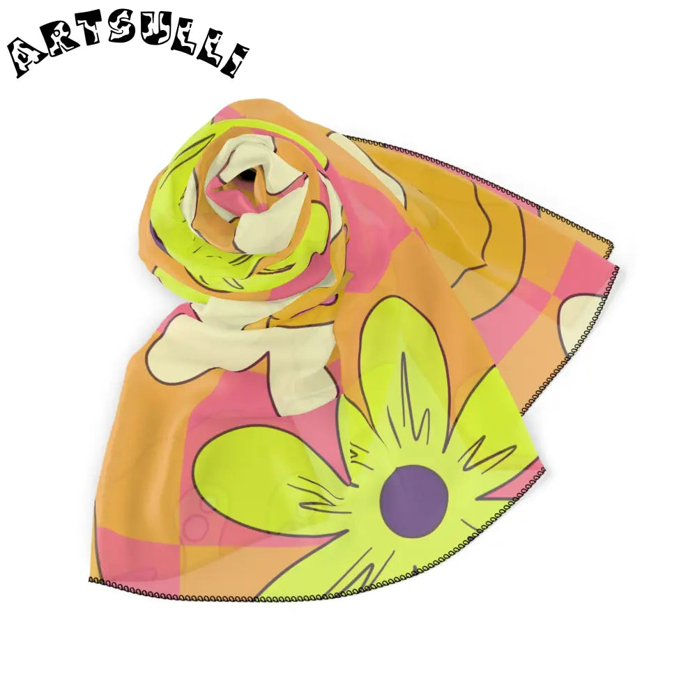 JAKKOUTTHEBXX Trippy Sour Face Rave Poly Scarf JAKKOUTTHEBXX