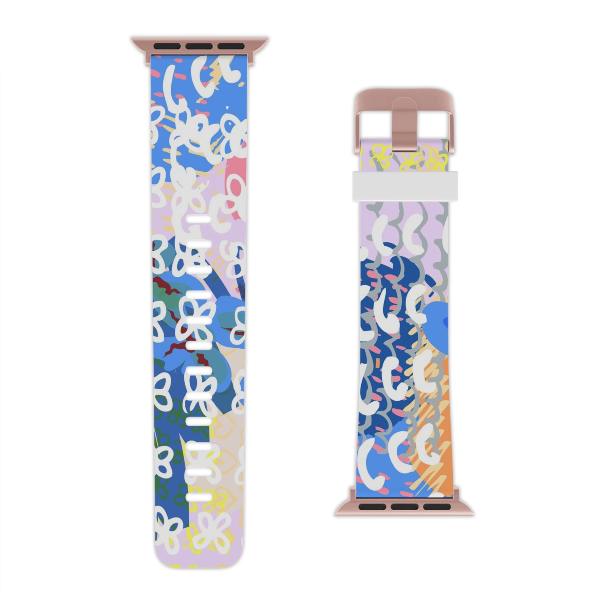 Flowers x Doodles x Hearts Multi-Color Watch Band for Apple Watch, Artsulli - Art is Long, Life is Short, Accessories, , , , , , , 