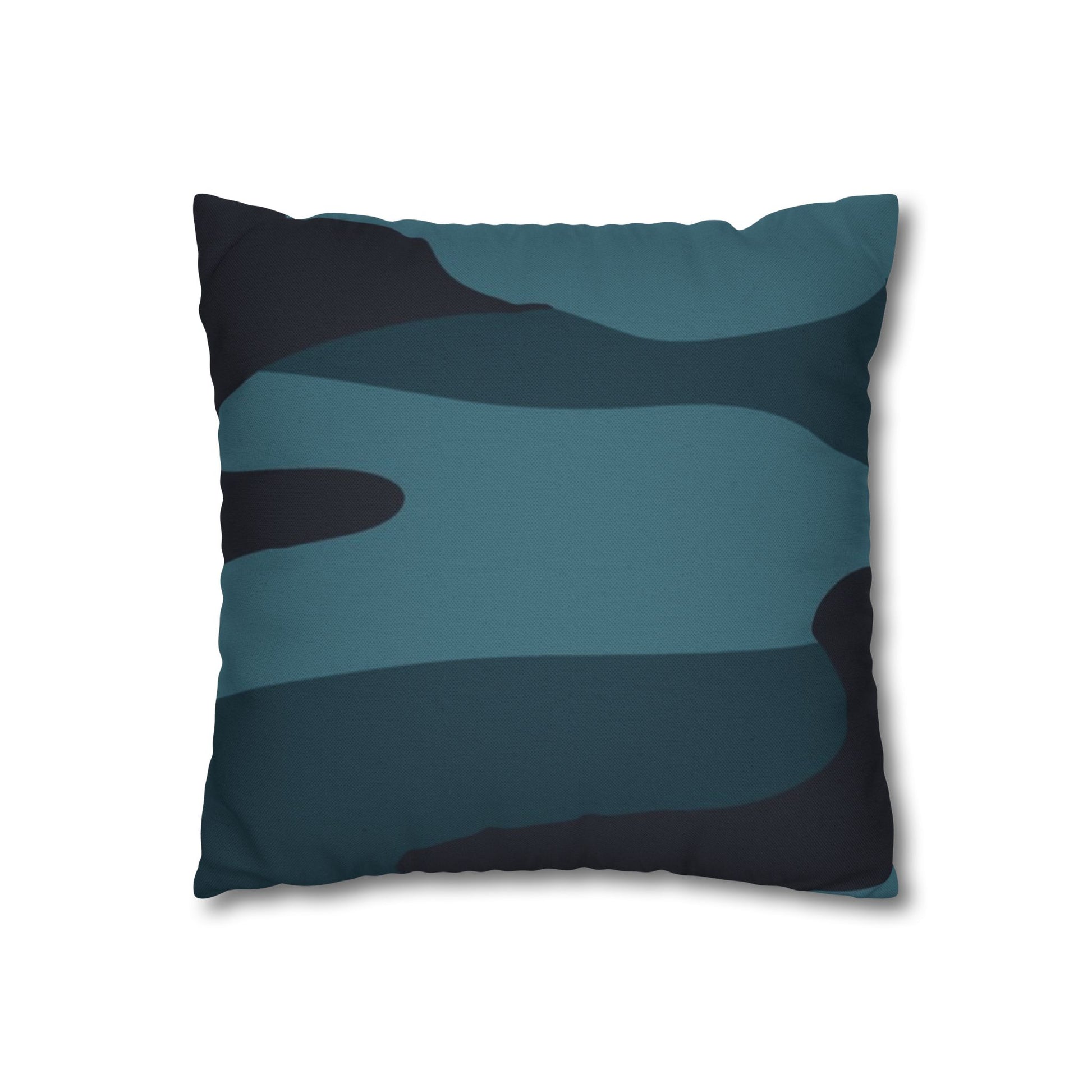Blue Camouflage Spun Polyester Square Pillowcase, Artsulli - Art is Long, Life is Short, Home Decor, , , , , , , 