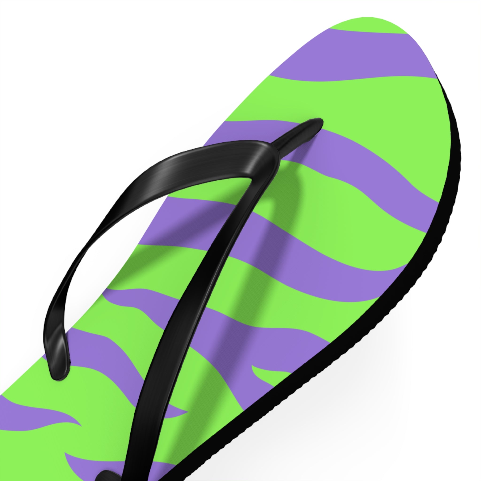 Tyrannosaurus Print Green and Purple Flip Flops, Artsulli - Art is Long, Life is Short, Shoes, , , , , , , 